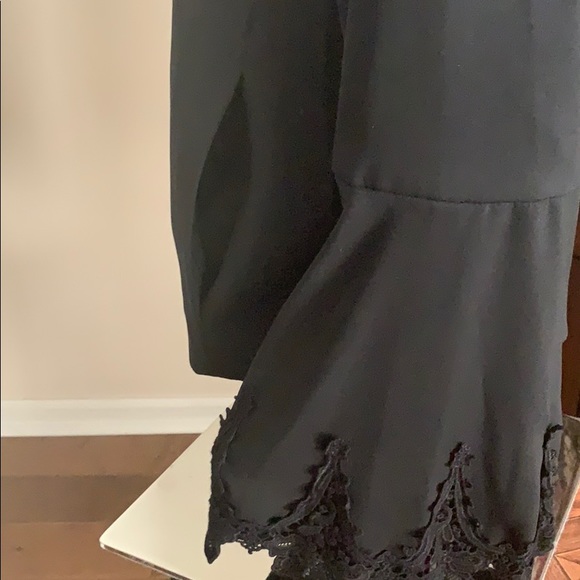 Mika Mendel Black Glenda Bell Sleeves w/Embroidery Accent Zip Front Jacket - Picture 8 of 11